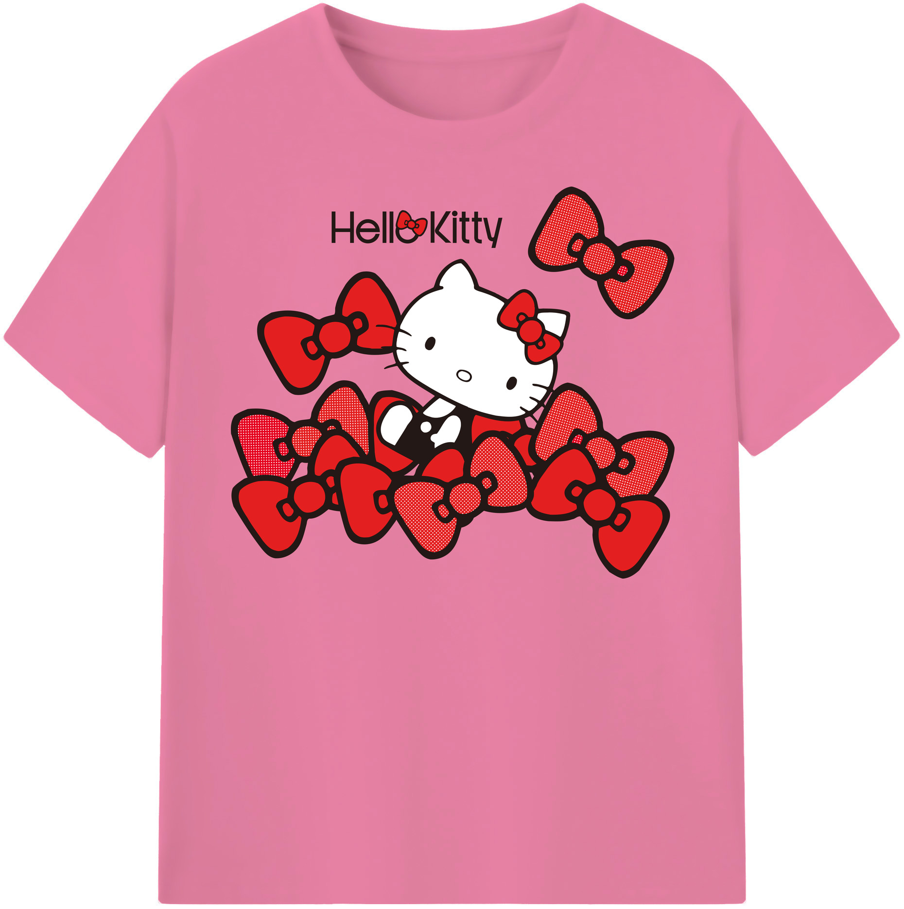 （画像用） Hello Kitty ハローキティ 綿100％半袖Tシャツ（フロントプリント）